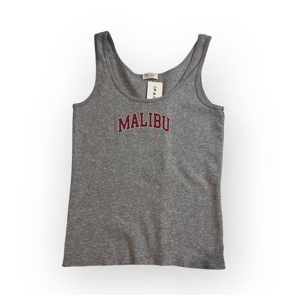 brandy melville gray and red malibu graphic tank top size small - Picture 3 of 8